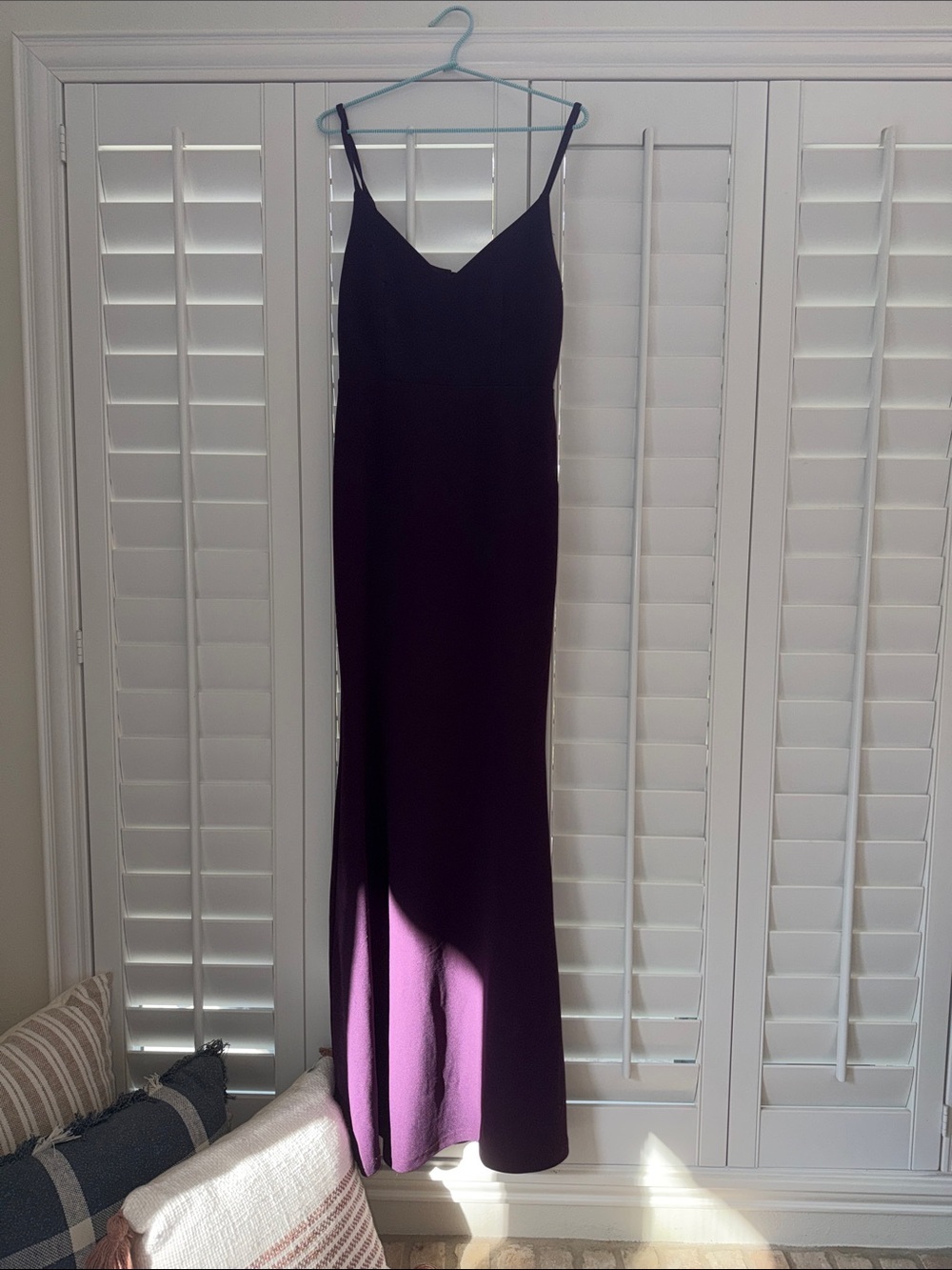 Lulu's Deep Purple Spaghetti-Strap Maxi Gown